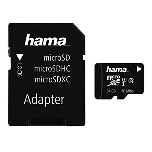 Hama Micro-SD 64GB microSDXC Class 10 UHS-I mit 80MB/s