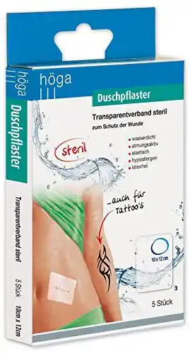 Duschpflaster Höga, Transparente sterile Verbände 10 cm x 12 cm