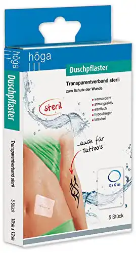Duschpflaster Höga, Transparente sterile Verbände 10 cm x 12 cm