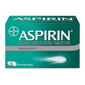 Aspirin Tabletten gegen Kopfschmerzen 500mg ASS 80 Stück