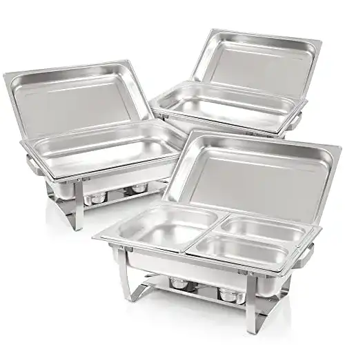 Chafing Dish Set Montpellier aus Edelstahl, 3 GN-Behälter