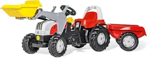 Trettraktor Rolly Toys 023936 rollyKid Steyr CVT 6165 mit Anhänger für Kinder