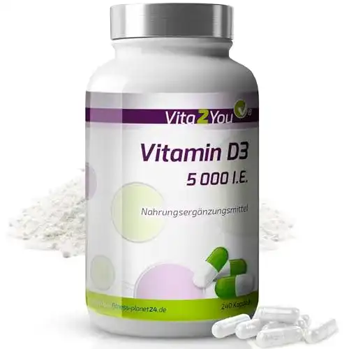 Vita2You Vitamin D3 5000 IE – 240 Kapseln