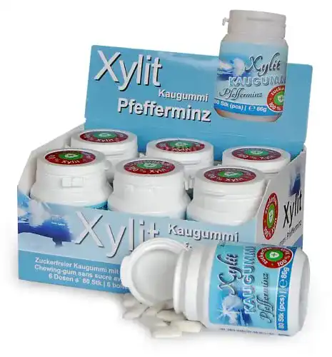 Xylit Kaugummi Pfefferminze 6 x 80 Stück