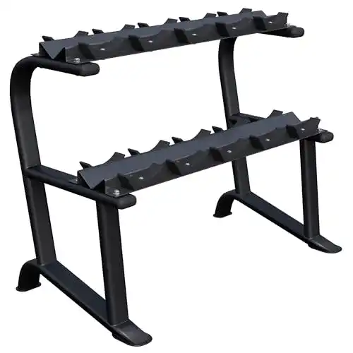 Hantelablage Gorilla Sports Kurz mit 2 Ebenen 121 x 65 x 100 cm