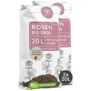 Rosenerde Jasker’s Bio 40 L mit 100 Tagen Dünger für Rosen