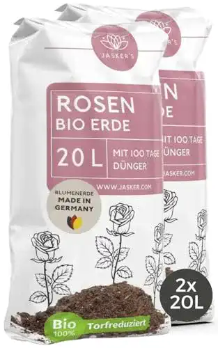 Rosenerde Jasker’s Bio 40 L mit 100 Tagen Dünger für Rosen