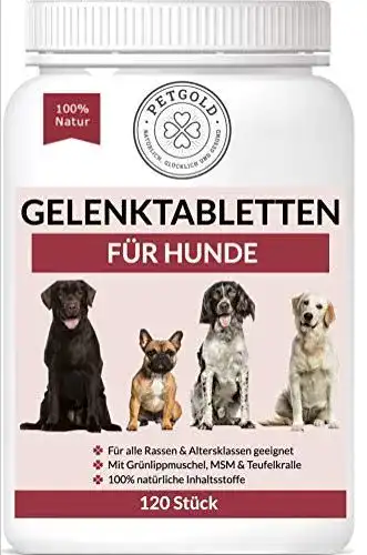 Petgold Gelenktabletten für Hunde 120 Tabletten zur Gelenkunterstützung