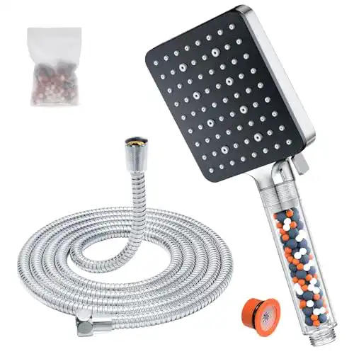 Duschkopf mit Kalkfilter von YEAUPE PRO Wassersparende Handbrause mit 6 Strahlarten