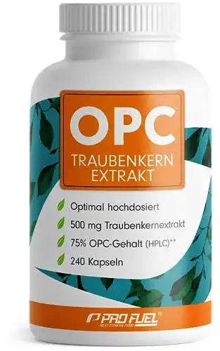 ProFuel Traubenkernextrakt mit 240 Kapseln und 75% reinem O.P.C.