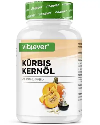 Kürbiskernöl Kapseln mit 3000 mg pro Tagesportion – 420 Stück