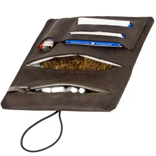Tabaktasche Simaru aus Leder für 30g Tabakbeutel und Zubehör