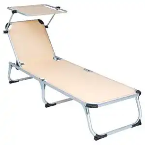 Sonnenliege mit Dach Divero 187x57x30 cm klappbar und verstellbar