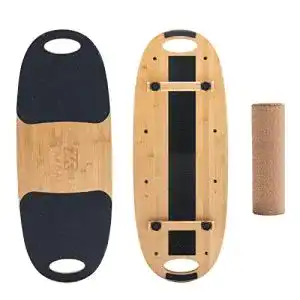 Balance Board Surf Xcman aus Bambus mit verstellbaren Stoppern