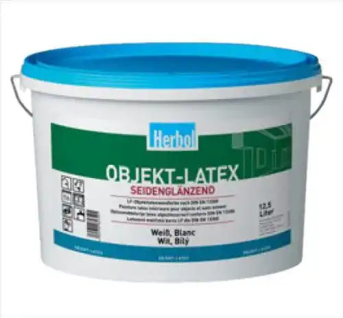 Latexfarbe Seidenglanz Herbol Objekt-Latex Seidenglänzend Weiß 12,5 Liter