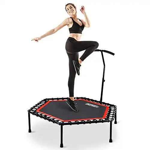 Fitnesstrampolin Onetwofit mit höhenverstellbarem Haltegriff