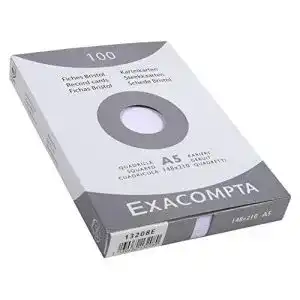 Karteikarten Exacompta 13208E, DIN A5, kariert, 100 Stück