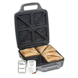 Cloer 6269 Sandwichmaker XXL mit Keramikbeschichtung und 1800 W