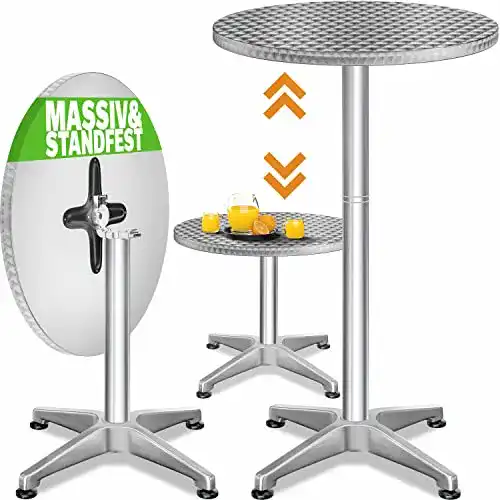 Casaria Stehtisch 2in1 klappbar und höhenverstellbar 70/115 cm