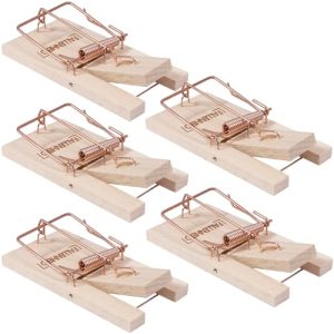 Mausefalle Artecsis 5er Set aus Holz, Schnappfalle zur Mäusebekämpfung