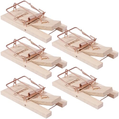 Mausefalle Artecsis 5er Set aus Holz, Schnappfalle zur Mäusebekämpfung