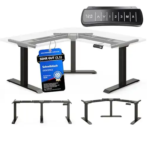 Eckschreibtisch höhenverstellbar DESQUP Corner elektrisch