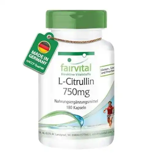 L-Citrullin Kapseln 750mg von Fairvital Hochdosierte Nahrungsergänzung