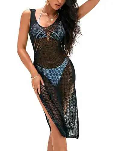 Strandkleid CUPSHE Damen Bikini Cover Up mit V-Ausschnitt