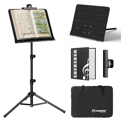 Klappbarer Notenständer K Kasonic 2-in-1 mit Notenblattmappe