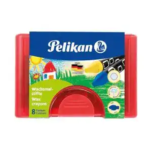 Wachsmalstifte Pelikan 723148, 8 wasserfeste Stifte im Etui