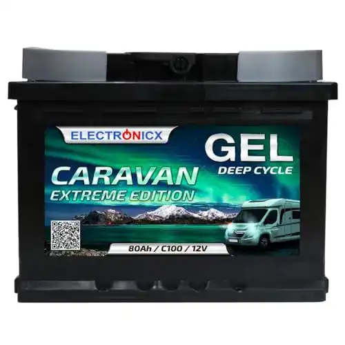 AGM-Batterie 80Ah Electronicx 12V Gel-Batterie für Deep Cycle Anwendungen