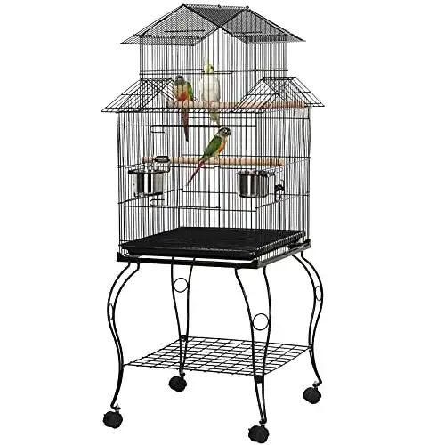 Vogelkäfig Yaheetech mit Ständer für verschiedene Vogelarten