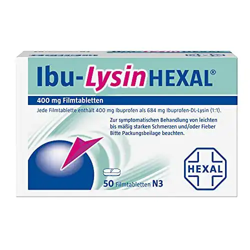 Kopfschmerztabletten Hexal IBU Lysin 684 mg Filmtabletten 50 Stück