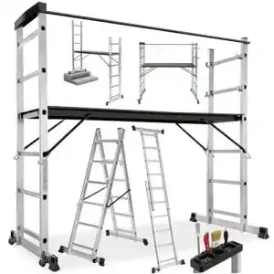 Kleingerüst Tectake Gerüst und mobile Mehrzweckleiter 4 in 1