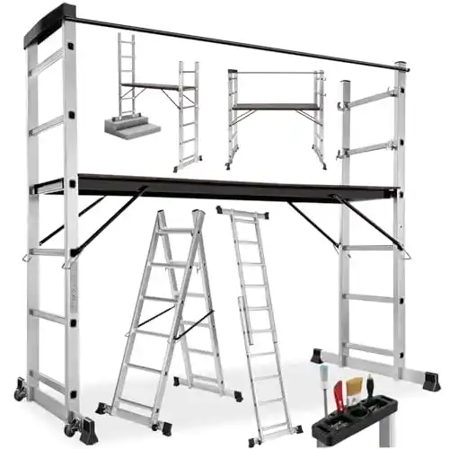Kleingerüst Tectake Gerüst und mobile Mehrzweckleiter 4 in 1