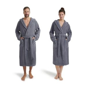 Bademantel Unisex Möve Superwuschel Kapuzenmantel Größe XL Stone