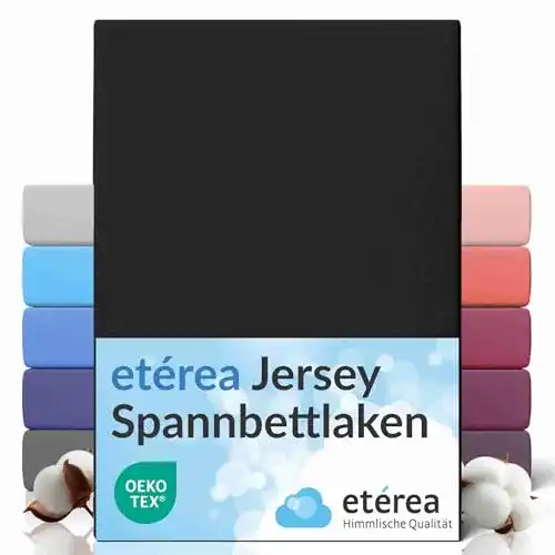 Spannbettlaken 180 x 200 cm von etérea in Schwarz