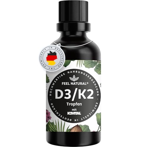 Vitamin D3 und K2 Tropfen 50 ml für Immunsystem und Knochengesundheit