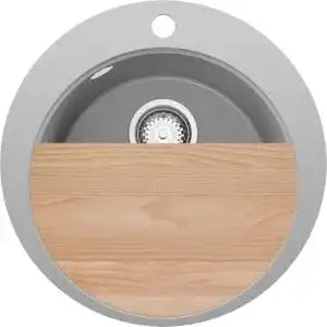 Primagran Rundspülbecken Grau 50x50cm – Granitspüle für Küchen