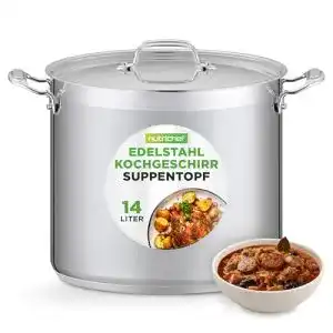 Nutrichef Edelstahl Kochtopf 15,1 Liter für Induktion