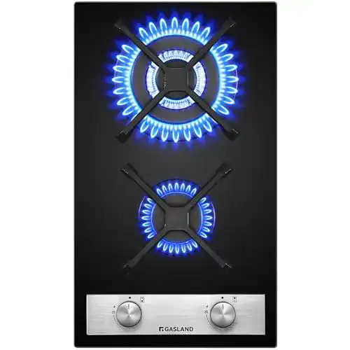 Gaskochfeld 2-flammig GASLAND GH30BF aus Glas für Einbau