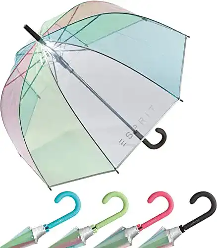 Durchsichtiger Regenschirm von Esprit mit Automatik und Glockenform