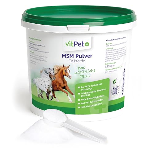 MSM Pferd Vitpet+ Methylsulfonylmethan Pulver für Pferde 1,8 kg