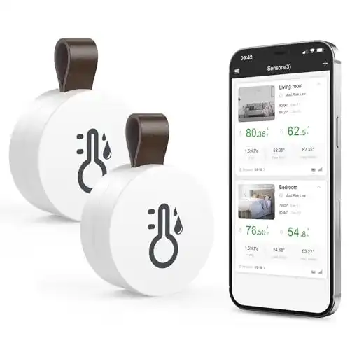 ORIA Bluetooth Thermometer Hygrometer Set, 2 Stück