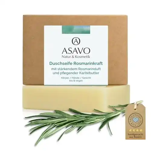 Haarseife ASAVO Premium Naturseife Rosmarin, handgemacht und vegan