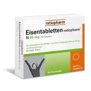 Eisentabletten Ratiopharm 50 mg, 100 Stück zur Eisenversorgung