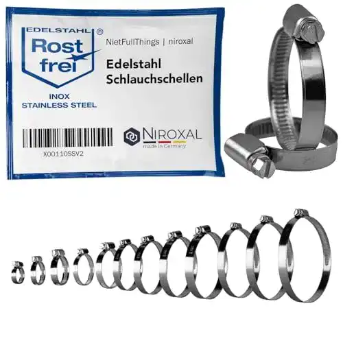 Schlauchschellen rostfrei aus Edelstahl 2 Stück für Rohranschlüsse