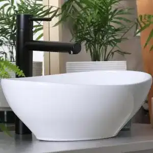Waschbecken Aufsatz Oval ohne Hahnloch – LuxusClean Ovalo