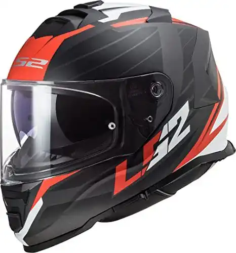 LS2 Storm II Nerve Motorradhelm in Matt Schwarz Rot