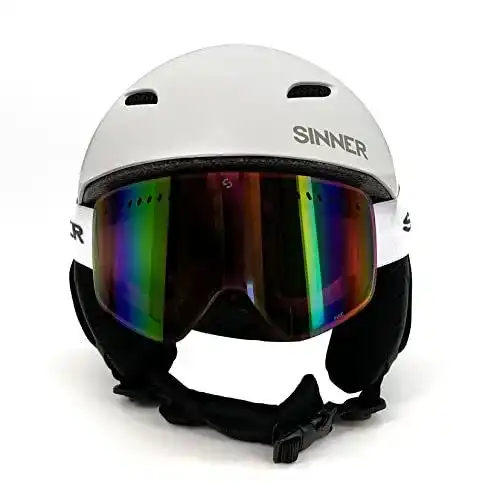 Skihelm und Skibrille Set für Damen und Herren mit Visier